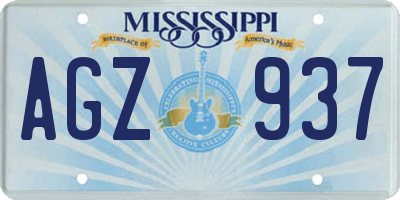 MS license plate AGZ937