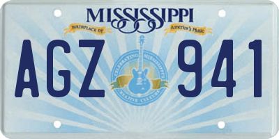 MS license plate AGZ941