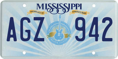 MS license plate AGZ942
