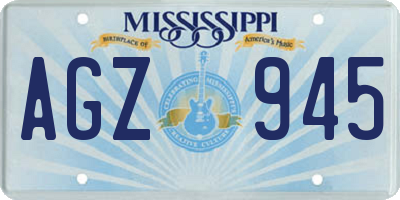 MS license plate AGZ945