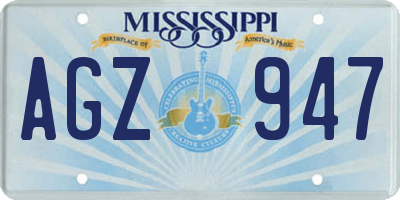 MS license plate AGZ947