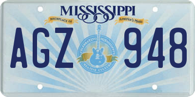 MS license plate AGZ948