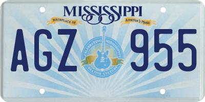 MS license plate AGZ955