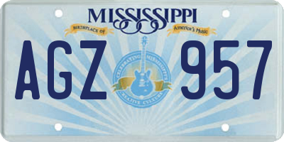 MS license plate AGZ957