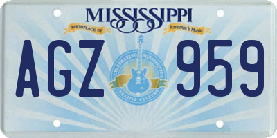 MS license plate AGZ959