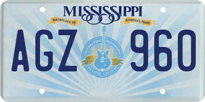 MS license plate AGZ960