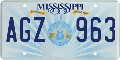 MS license plate AGZ963