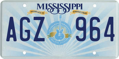 MS license plate AGZ964