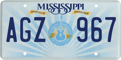 MS license plate AGZ967