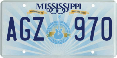 MS license plate AGZ970
