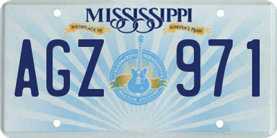 MS license plate AGZ971