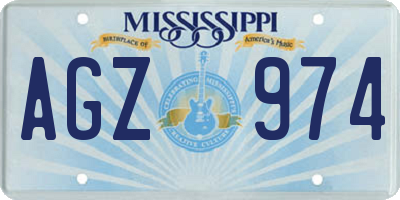 MS license plate AGZ974