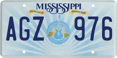 MS license plate AGZ976