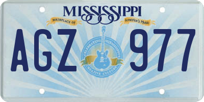 MS license plate AGZ977