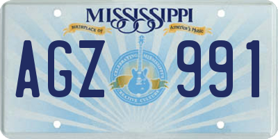 MS license plate AGZ991