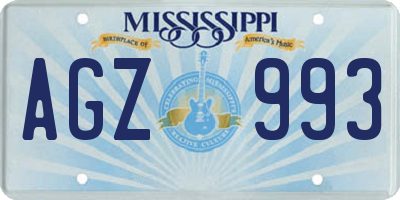 MS license plate AGZ993