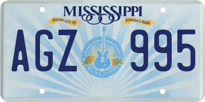 MS license plate AGZ995