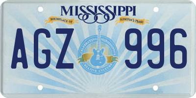 MS license plate AGZ996
