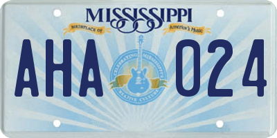 MS license plate AHA024