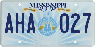 MS license plate AHA027