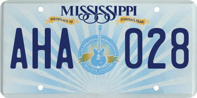 MS license plate AHA028