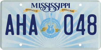 MS license plate AHA048