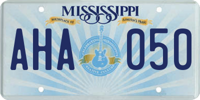 MS license plate AHA050