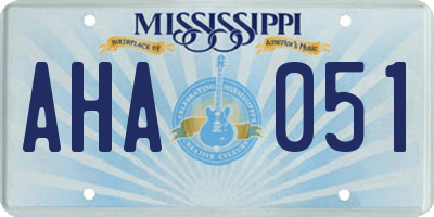 MS license plate AHA051