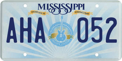 MS license plate AHA052
