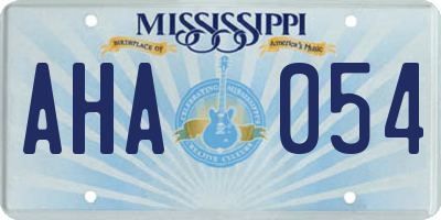 MS license plate AHA054