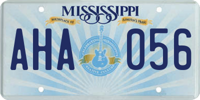 MS license plate AHA056