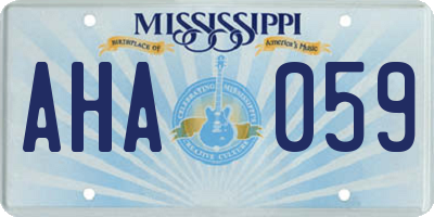 MS license plate AHA059
