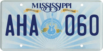 MS license plate AHA060