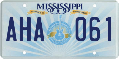 MS license plate AHA061