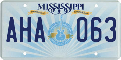 MS license plate AHA063