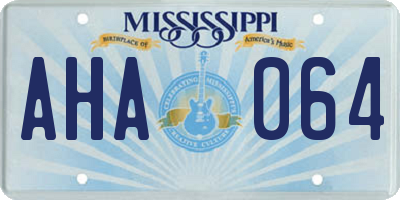 MS license plate AHA064