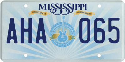 MS license plate AHA065