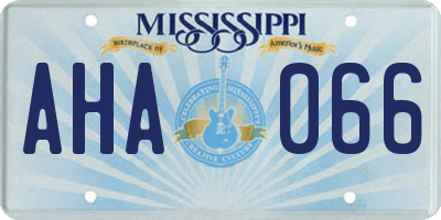 MS license plate AHA066