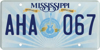 MS license plate AHA067