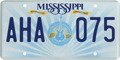 MS license plate AHA075
