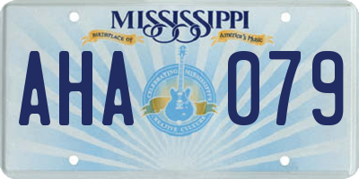 MS license plate AHA079