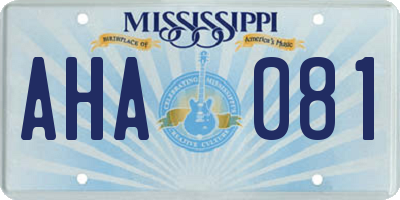 MS license plate AHA081
