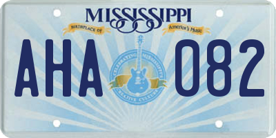 MS license plate AHA082