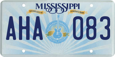 MS license plate AHA083
