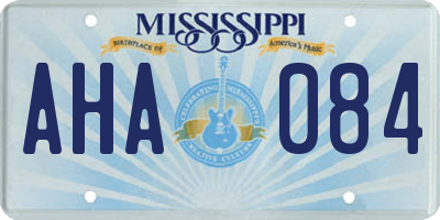 MS license plate AHA084