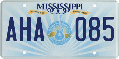 MS license plate AHA085