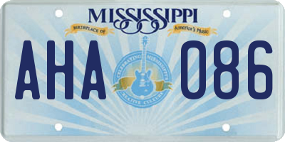 MS license plate AHA086
