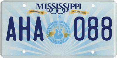 MS license plate AHA088
