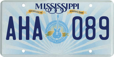MS license plate AHA089