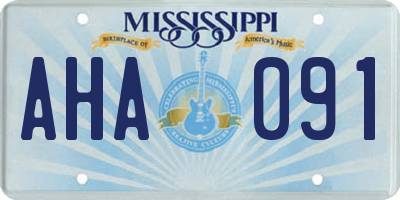 MS license plate AHA091